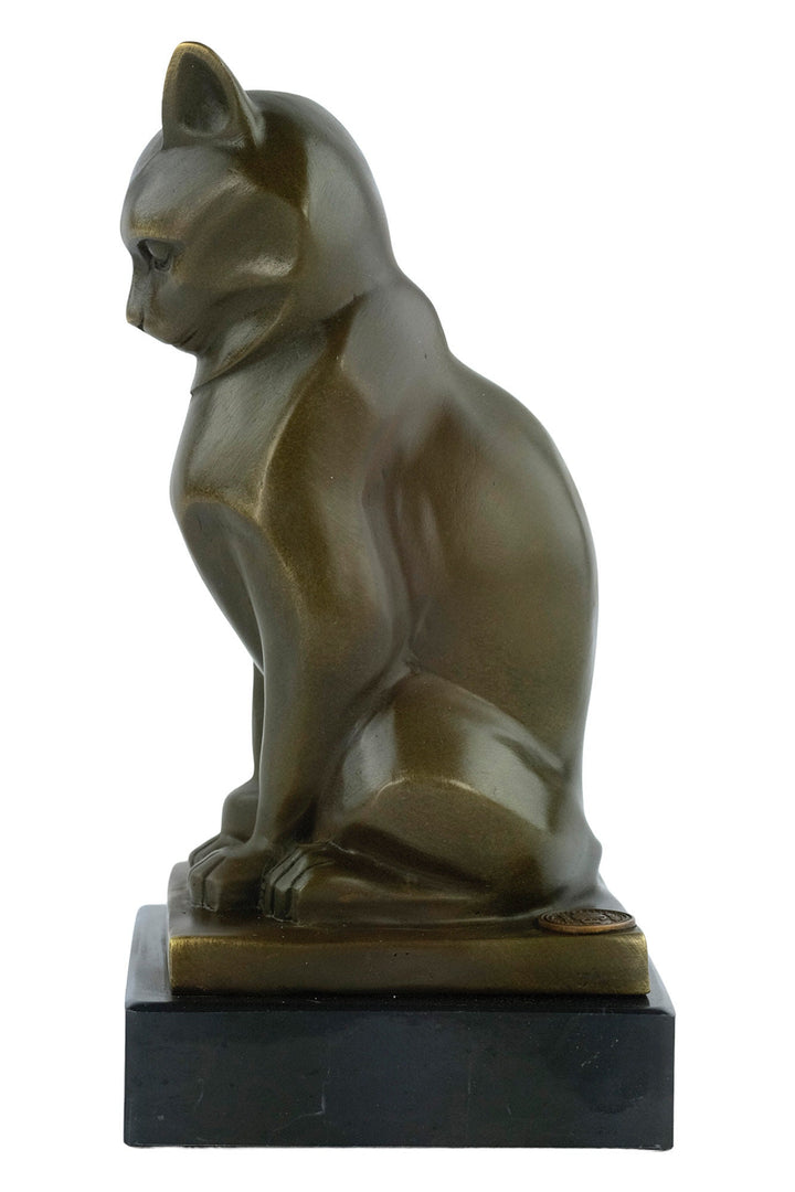 Bronze Cat Statue Animal Art Figurine Cubist Cat Sculpture Altorf Art Cat lovers Gift Cat Art Figurine Cat Decoration Sitting Cat Sculpture