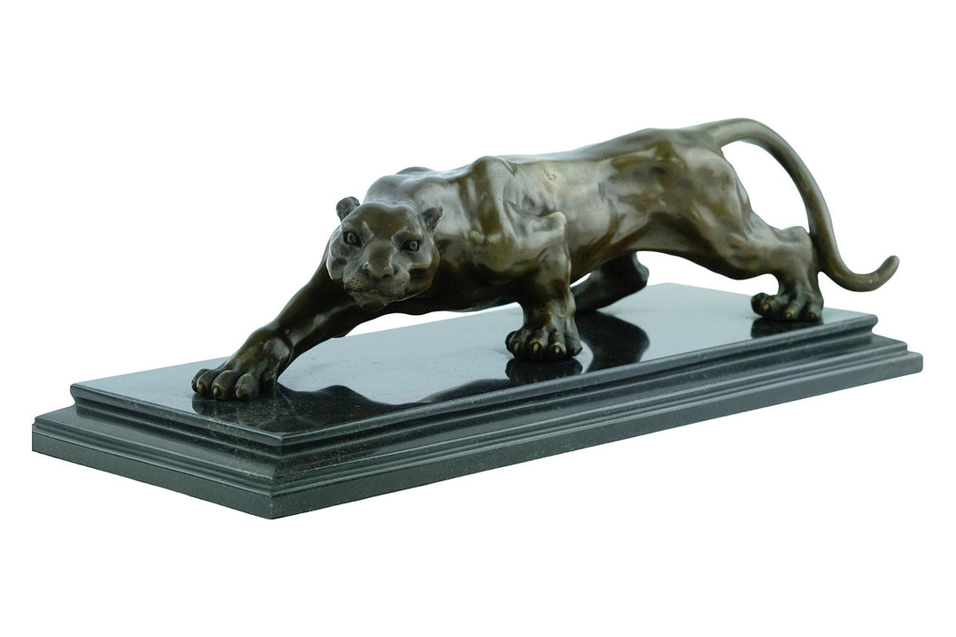 Bronze Panther Sculpture Animal Art Figurine Prowling Panther Bronze Panther Statue Panther Lovers Gift Panther Decoration Wildlife Figurine
