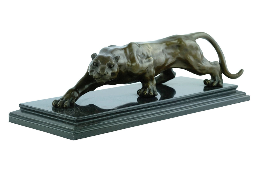 Bronze Panther Sculpture Animal Art Figurine Prowling Panther Bronze Panther Statue Panther Lovers Gift Panther Decoration Wildlife Figurine
