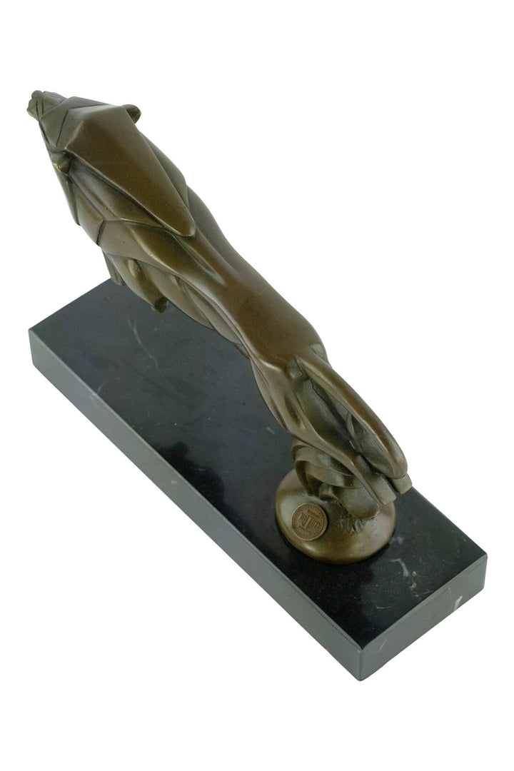 Bronze Leaping Lion Sculpture Art Deco Car Mascot Casimir Brau Bronze Sculpture Art Deco Statue Bronze Lion Figurine Lion Decoration Art