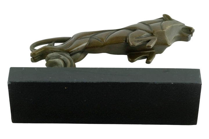 Bronze Leaping Lion Sculpture Art Deco Car Mascot Casimir Brau Bronze Sculpture Art Deco Statue Bronze Lion Figurine Lion Decoration Art