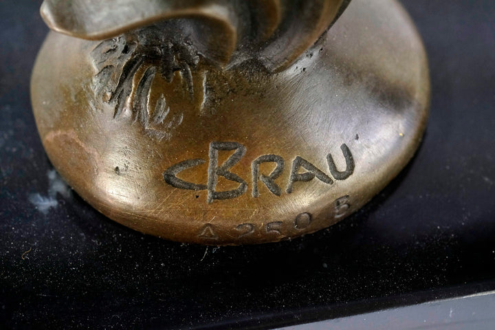 Bronze Leaping Lion Sculpture Art Deco Car Mascot Casimir Brau Bronze Sculpture Art Deco Statue Bronze Lion Figurine Lion Decoration Art