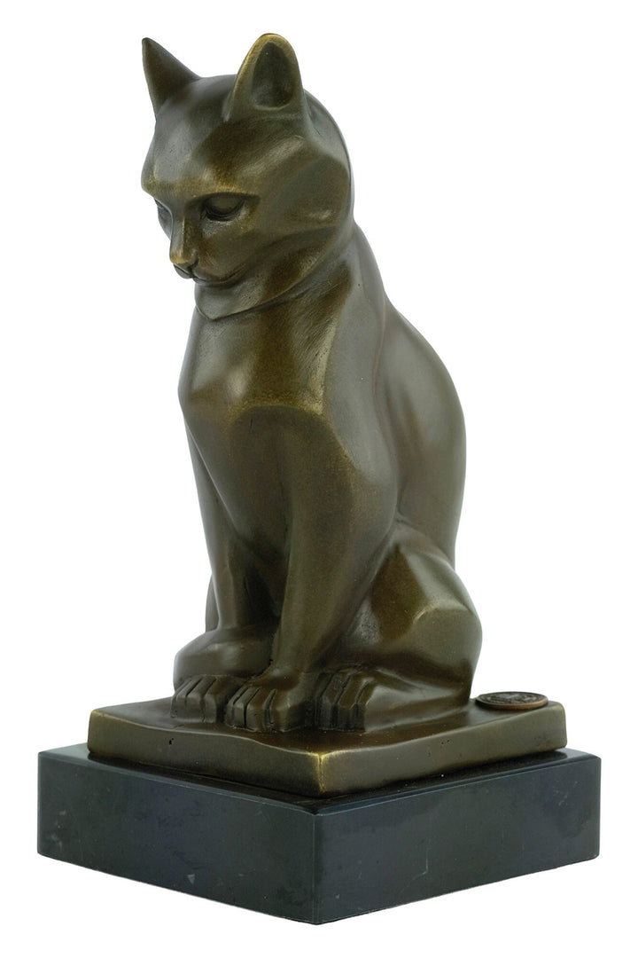 Bronze Cat Statue Animal Art Figurine Cubist Cat Sculpture Altorf Art Cat lovers Gift Cat Art Figurine Cat Decoration Sitting Cat Sculpture