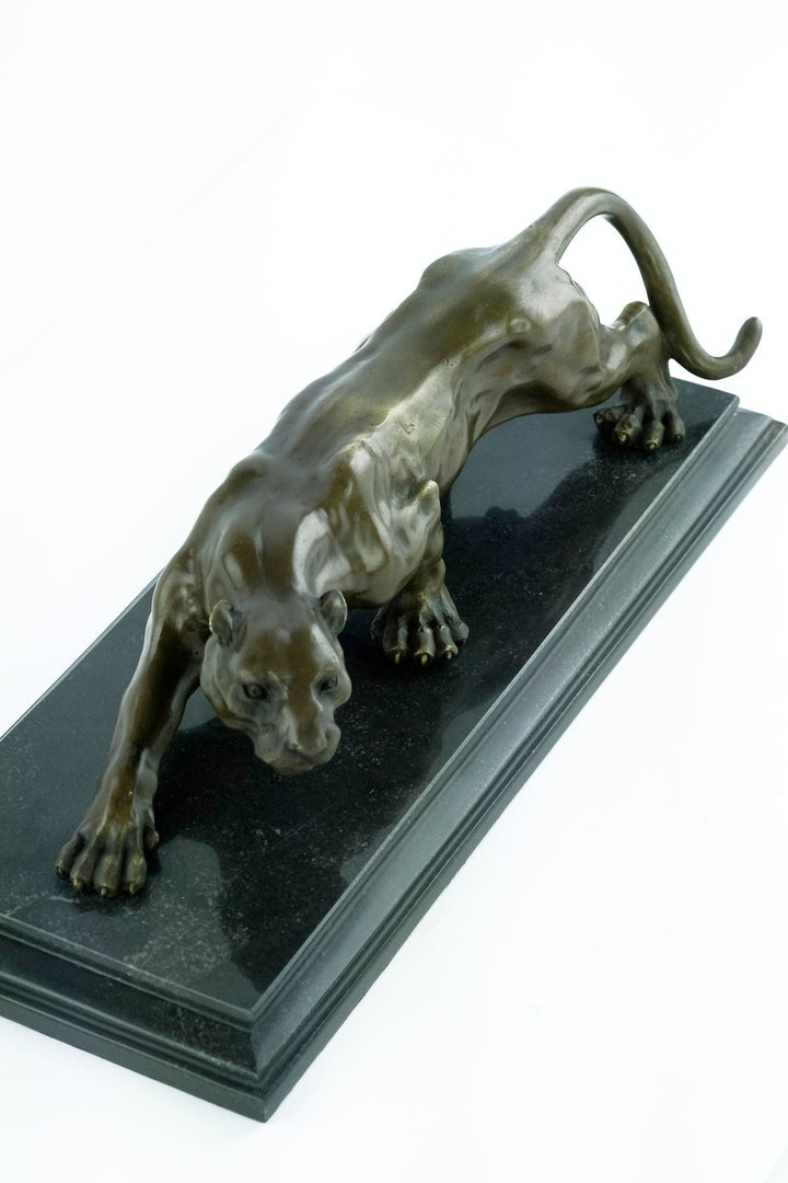 Bronze Panther Sculpture Animal Art Figurine Prowling Panther Bronze Panther Statue Panther Lovers Gift Panther Decoration Wildlife Figurine