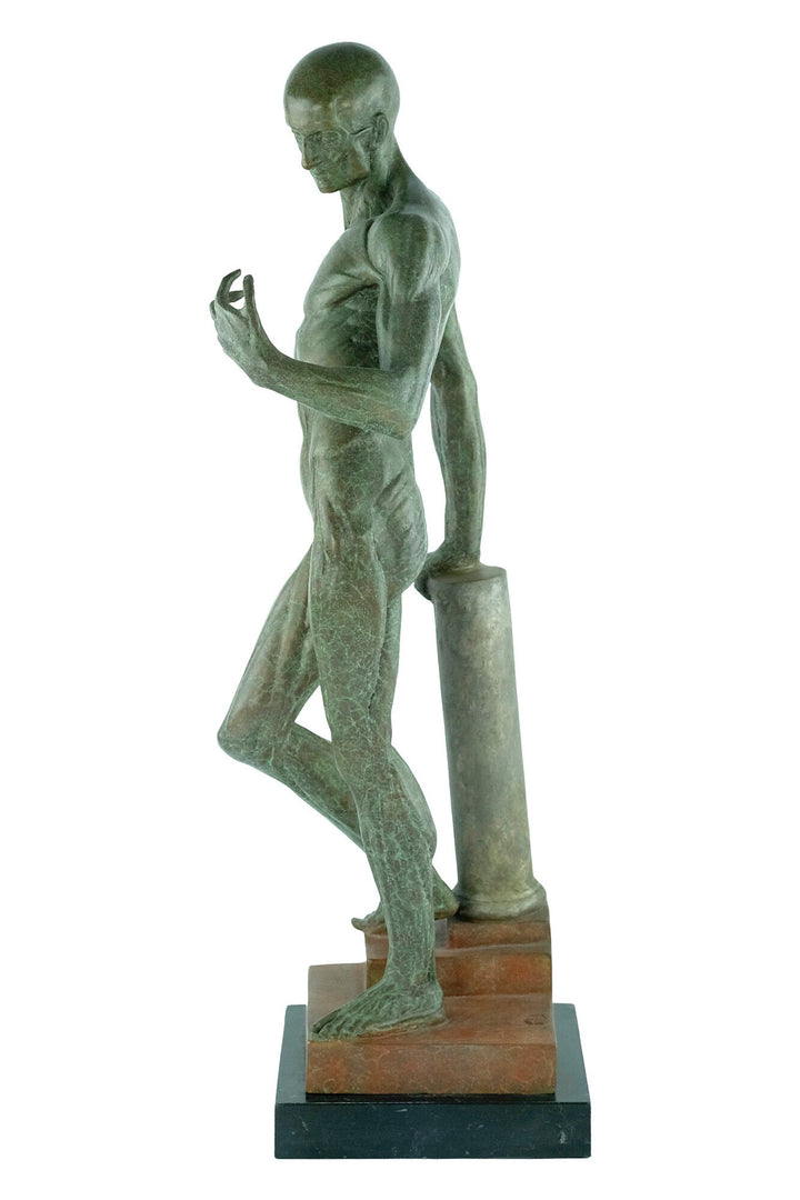 Large Bronze Flayed Man Sculpture Male Anatomy Sculpture Jean-Antoine Houdon Statue Flayed Male Statue Classic Bronze Art Statue French Art