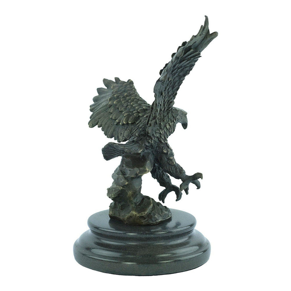 Bronze Eagle Statue Eagle with Wings Spread Sculpture in Bronze Hunting Decoration Wildlife Figurine Bald Eagle Sculpture Animal Art Statue