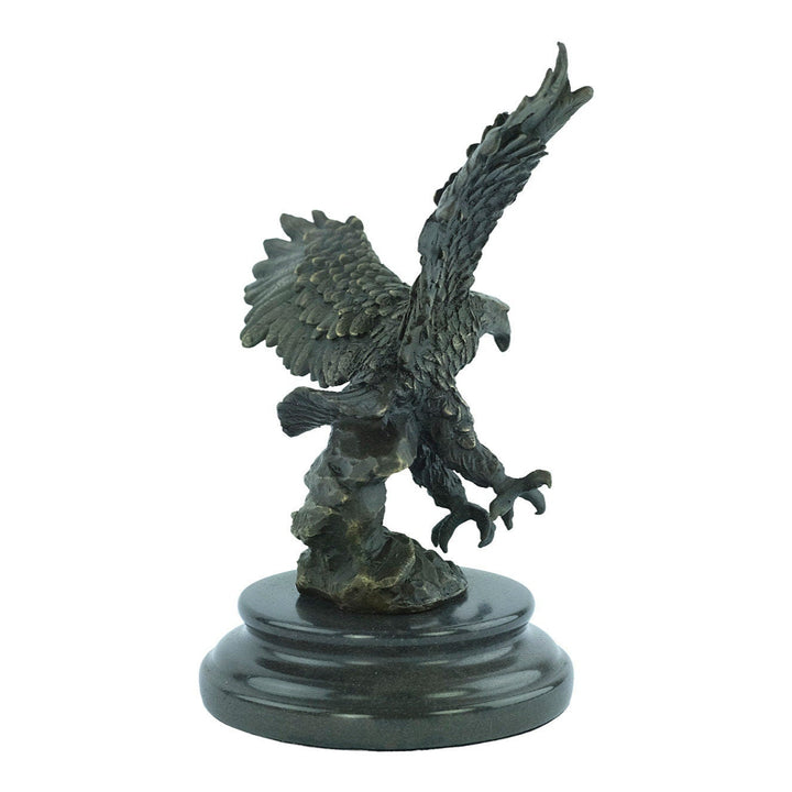 Bronze Eagle Statue Eagle with Wings Spread Sculpture in Bronze Hunting Decoration Wildlife Figurine Bald Eagle Sculpture Animal Art Statue