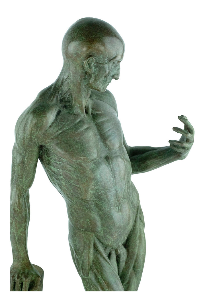 Large Bronze Flayed Man Sculpture Male Anatomy Sculpture Jean-Antoine Houdon Statue Flayed Male Statue Classic Bronze Art Statue French Art