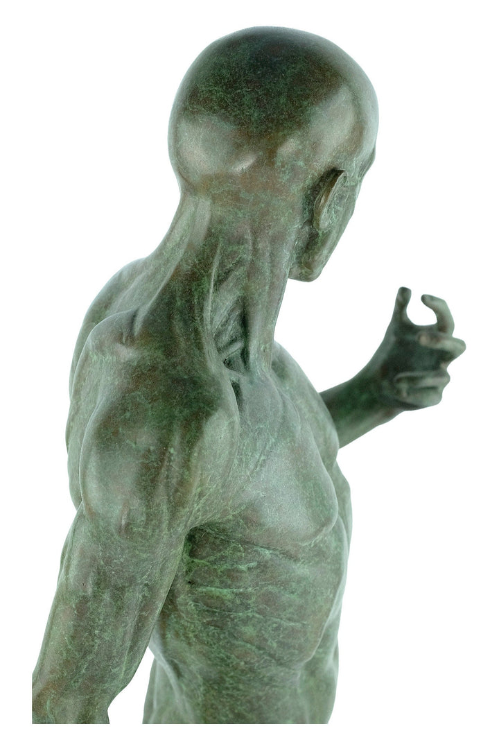 Large Bronze Flayed Man Sculpture Male Anatomy Sculpture Jean-Antoine Houdon Statue Flayed Male Statue Classic Bronze Art Statue French Art