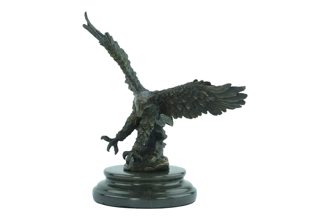 Bronze Eagle Statue Eagle with Wings Spread Sculpture in Bronze Hunting Decoration Wildlife Figurine Bald Eagle Sculpture Animal Art Statue