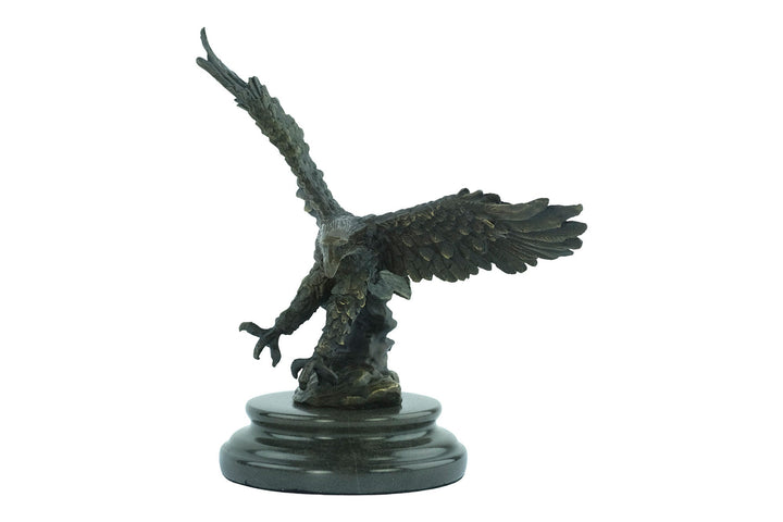 Bronze Eagle Statue Eagle with Wings Spread Sculpture in Bronze Hunting Decoration Wildlife Figurine Bald Eagle Sculpture Animal Art Statue