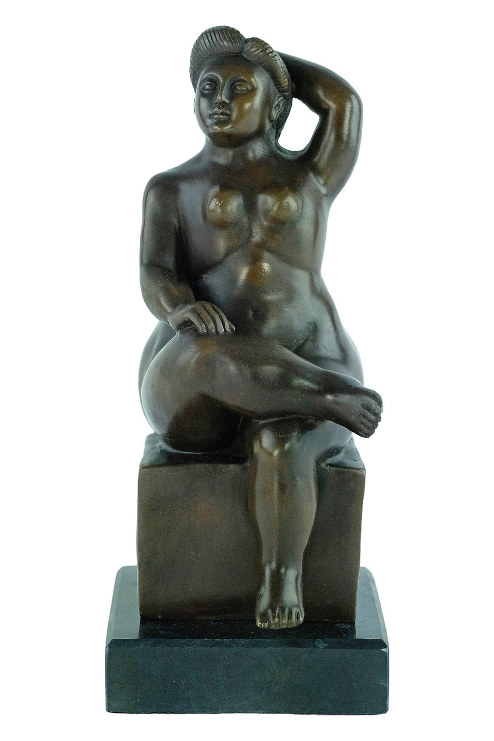 Bronze Female Sculpture in the Style of Fernando Botero Fat Lady Statue Botero Art Sculpture Bronze Female Nude Sculpture Contemporary Art