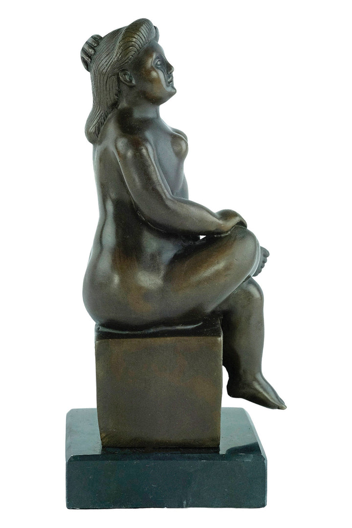 Bronze Female Sculpture in the Style of Fernando Botero Fat Lady Statue Botero Art Sculpture Bronze Female Nude Sculpture Contemporary Art