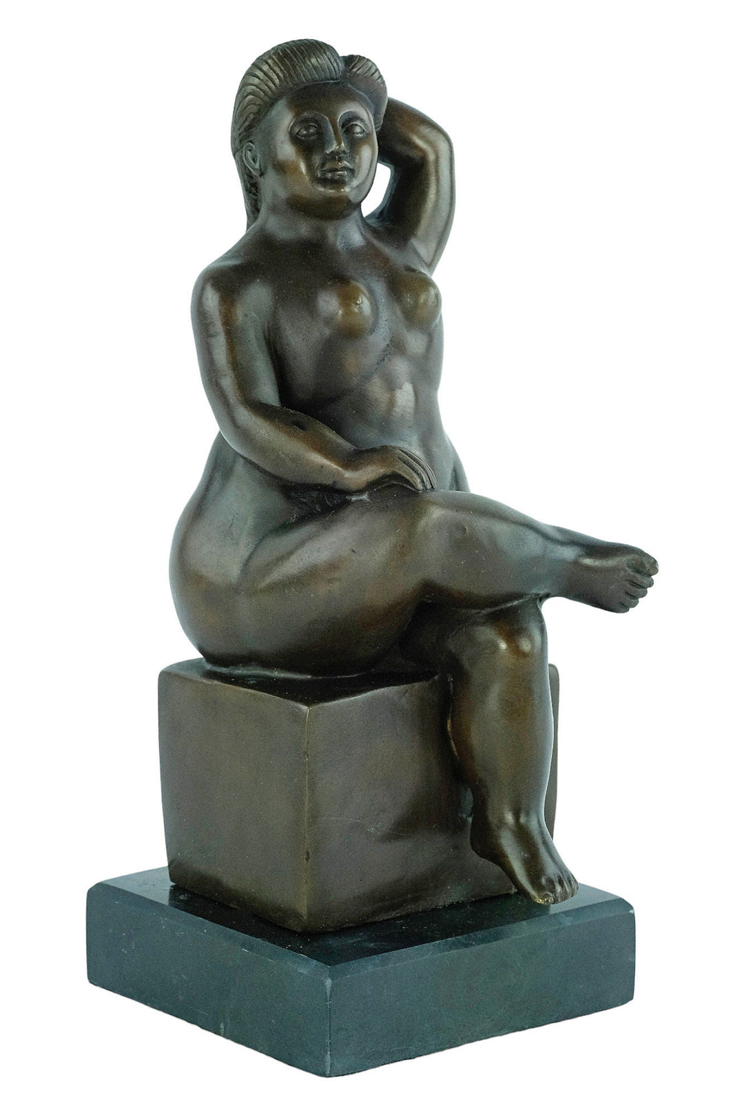 Bronze Female Sculpture in the Style of Fernando Botero Fat Lady Statue Botero Art Sculpture Bronze Female Nude Sculpture Contemporary Art