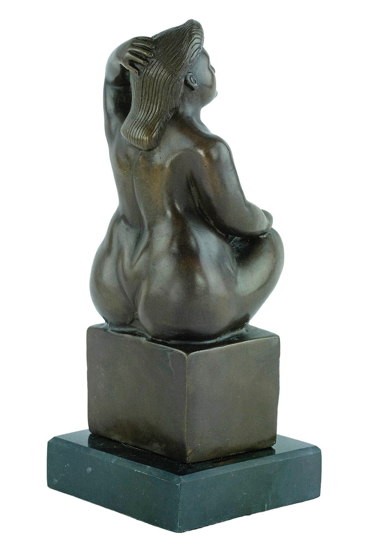 Bronze Female Sculpture in the Style of Fernando Botero Fat Lady Statue Botero Art Sculpture Bronze Female Nude Sculpture Contemporary Art