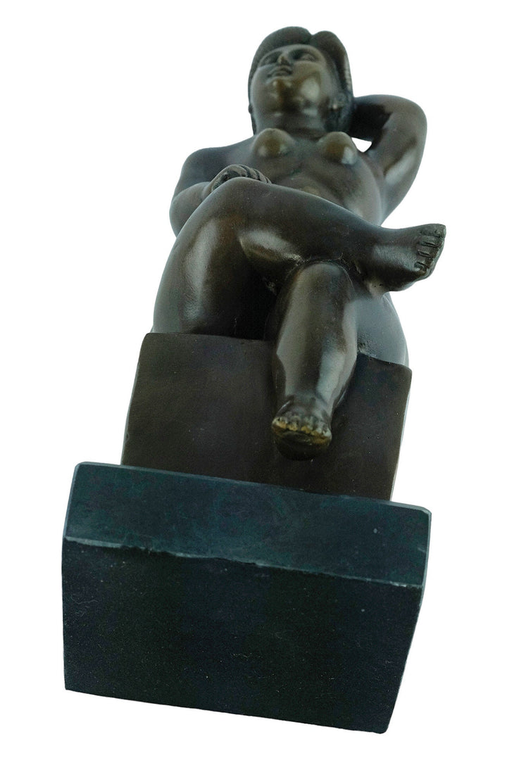 Bronze Female Sculpture in the Style of Fernando Botero Fat Lady Statue Botero Art Sculpture Bronze Female Nude Sculpture Contemporary Art
