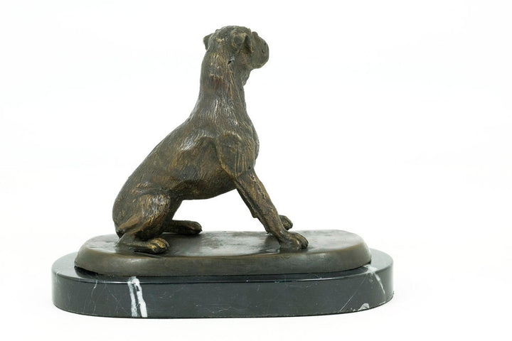 Bronze Boxer Dog Sculpture Sitting Boxer Statue Animal Figurine Art Sculpture Dog Art Dog Lovers Gift Sitting Dog Figurine Dog Deocration