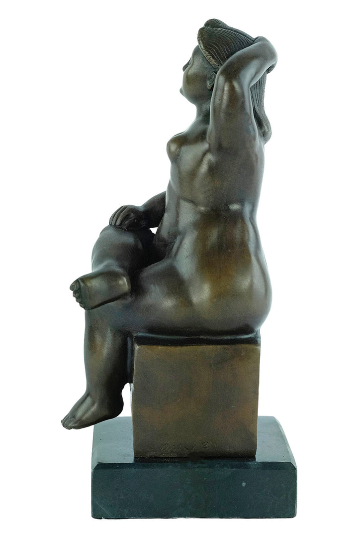 Bronze Female Sculpture in the Style of Fernando Botero Fat Lady Statue Botero Art Sculpture Bronze Female Nude Sculpture Contemporary Art