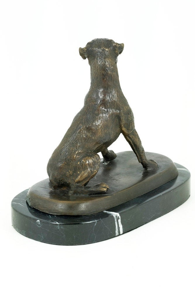 Bronze Boxer Dog Sculpture Sitting Boxer Statue Animal Figurine Art Sculpture Dog Art Dog Lovers Gift Sitting Dog Figurine Dog Deocration