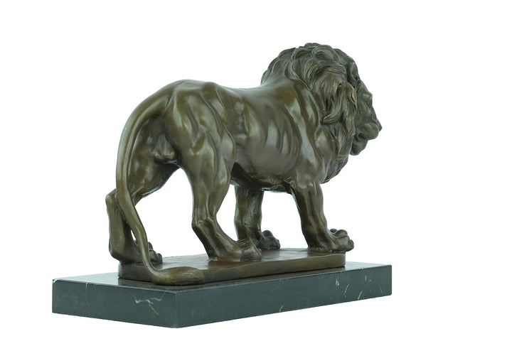 Bronze Lion Sculpture Wildlife Sculpture Majestic Lion Statue Giambologna Animal Art Figurine Lion Decoration Bronze Walking Lion Statue
