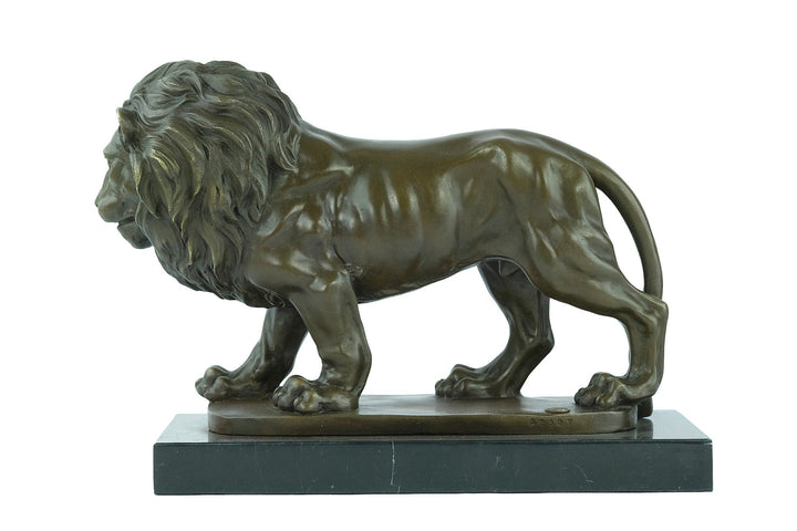 Bronze Lion Sculpture Wildlife Sculpture Majestic Lion Statue Giambologna Animal Art Figurine Lion Decoration Bronze Walking Lion Statue