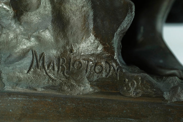 Antique Bronze Sculpture of Female with Tambourine 'Esmeralda' by Eugène Marioton Antique French Statue French Antiques Marioton Statue