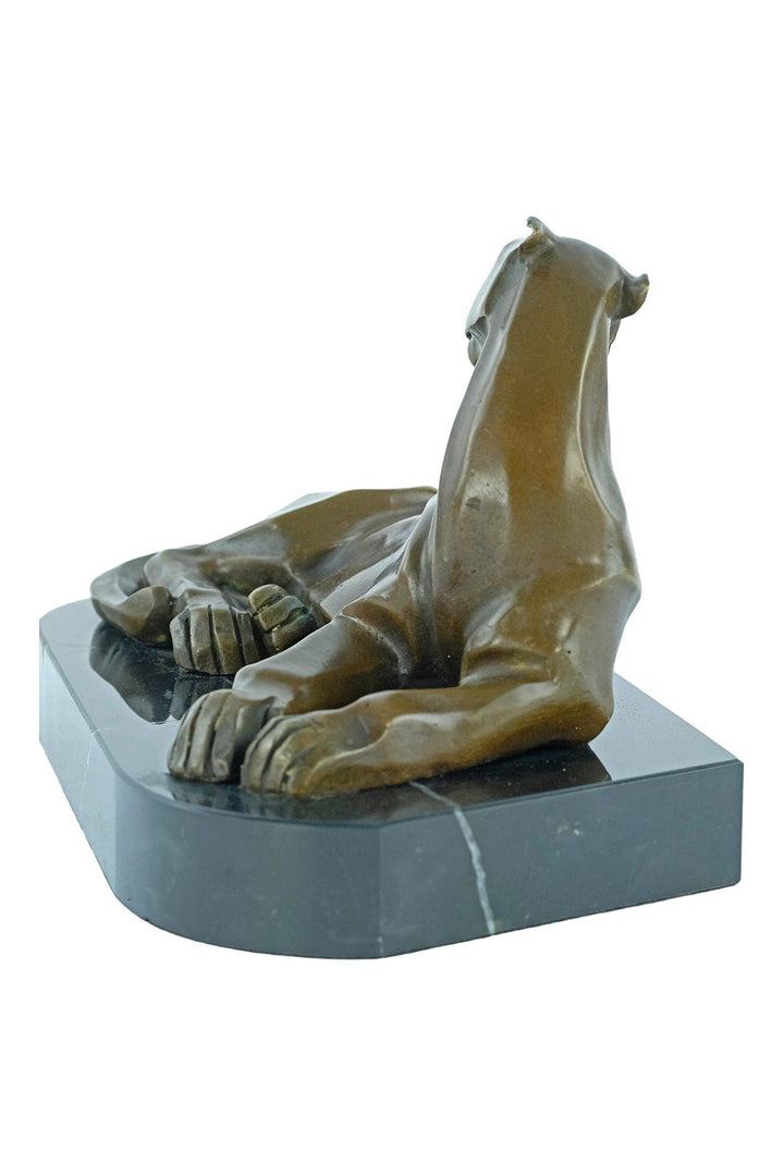 Bronze Panther Sculpture in Art Deco Style Reclining Panther Figurine Bronze Panther Statue Cubist Sculpture Animal Art Statue Lying Panther