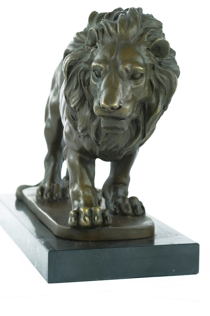 Bronze Lion Sculpture Wildlife Sculpture Majestic Lion Statue Giambologna Animal Art Figurine Lion Decoration Bronze Walking Lion Statue