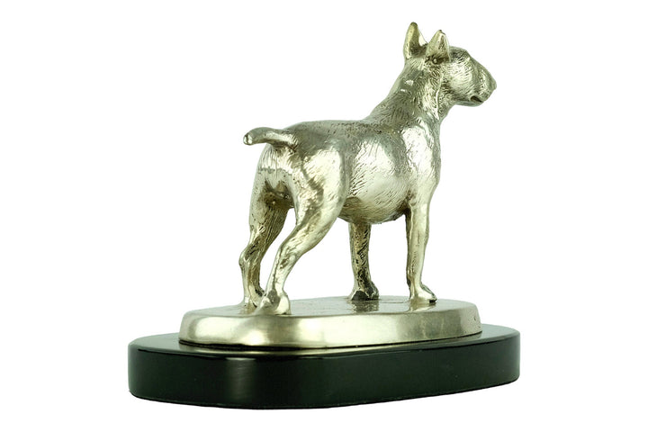 A Nickel Plated Bronze Sculpture of a Standing English Bull Terrier Dog Animal Art Statue Dog Lovers Gift English Bull Terrier Statue
