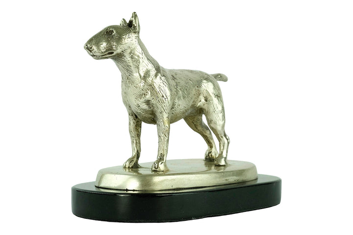 A Nickel Plated Bronze Sculpture of a Standing English Bull Terrier Dog Animal Art Statue Dog Lovers Gift English Bull Terrier Statue
