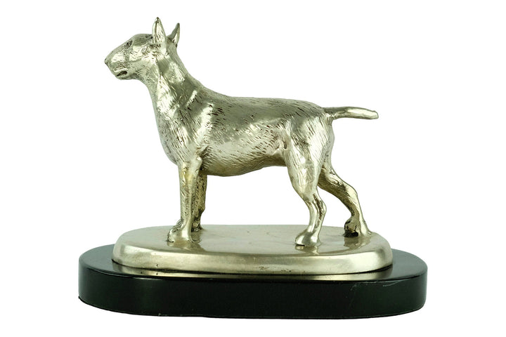 A Nickel Plated Bronze Sculpture of a Standing English Bull Terrier Dog Animal Art Statue Dog Lovers Gift English Bull Terrier Statue