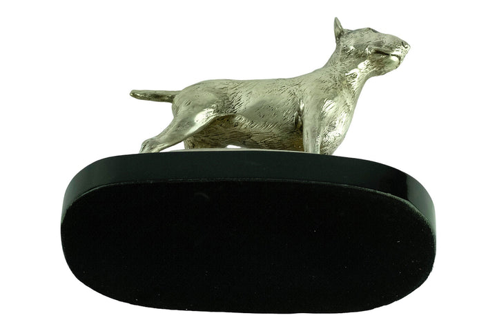 A Nickel Plated Bronze Sculpture of a Standing English Bull Terrier Dog Animal Art Statue Dog Lovers Gift English Bull Terrier Statue