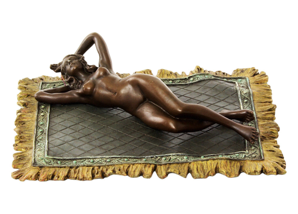 Bronze Female on Rug Sculpture Vienna Bronze Statue Bronze Female Nude Sculpture Franz Bergman Bronze Figurine Viennese Bronze Figure