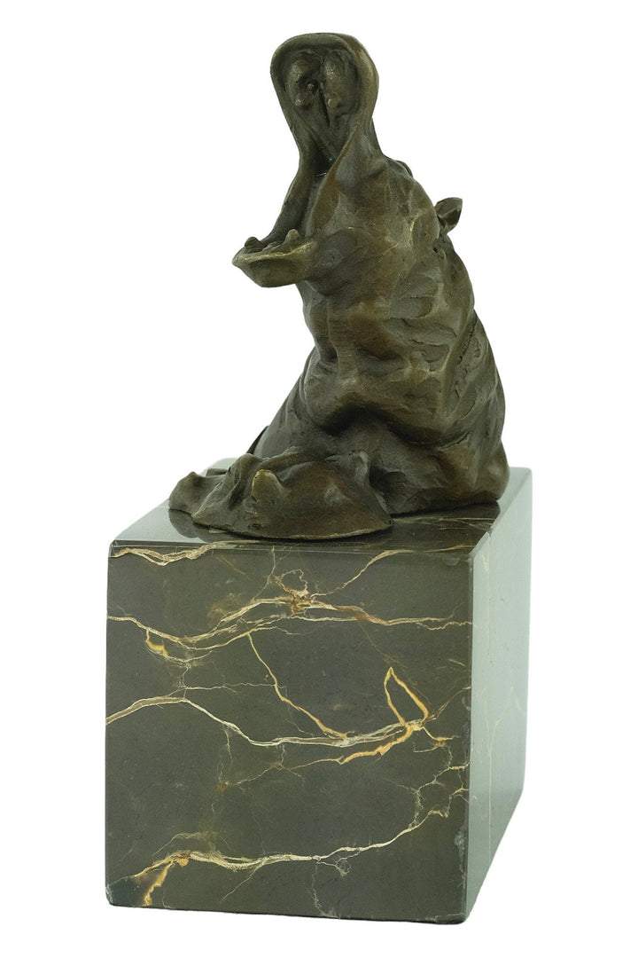Bronze Sculpture of Two Bathing Hippo's Animal Art Statue Bronze Hippopotamus Sculpture Bronze Wildlife Statue Hippo Lovers Gift Hippo Deco