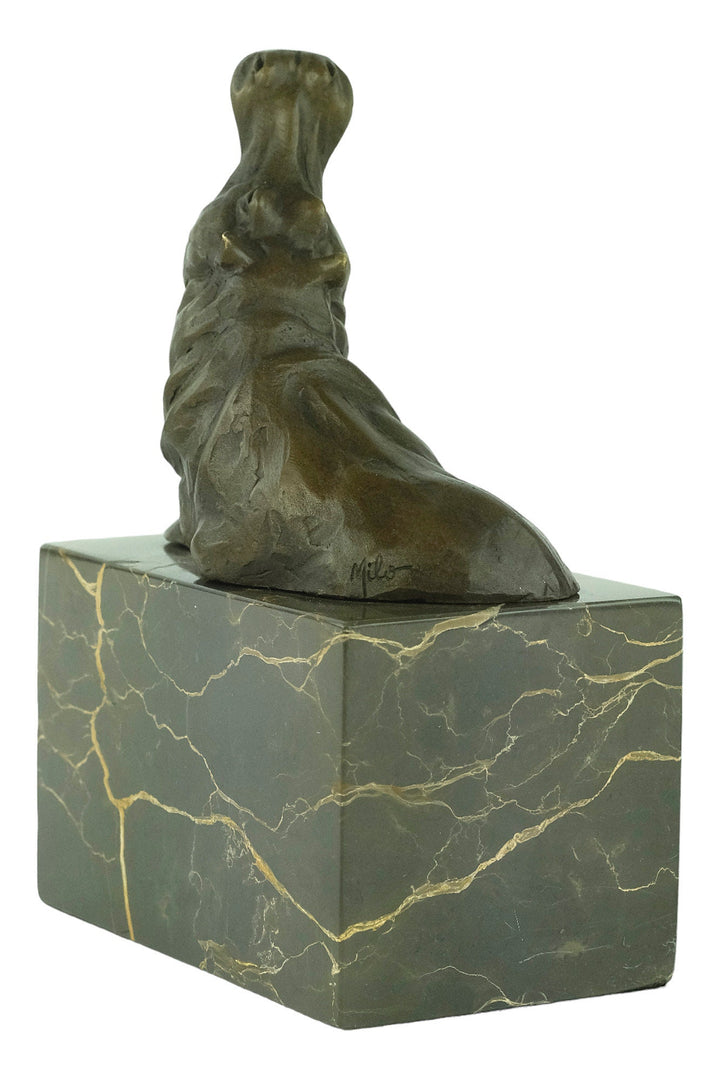 Bronze Sculpture of Two Bathing Hippo's Animal Art Statue Bronze Hippopotamus Sculpture Bronze Wildlife Statue Hippo Lovers Gift Hippo Deco