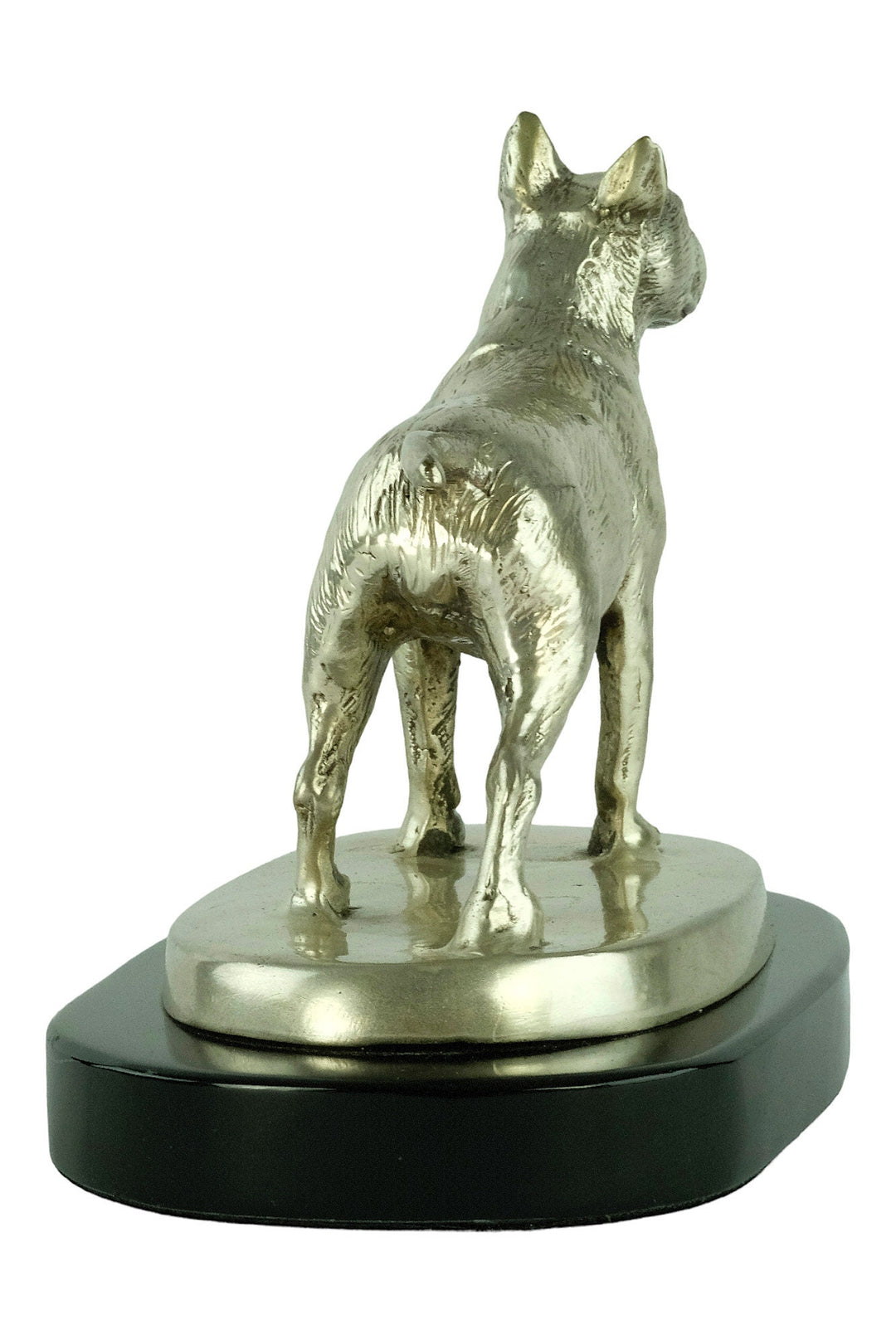 A Nickel Plated Bronze Sculpture of a Standing English Bull Terrier Dog Animal Art Statue Dog Lovers Gift English Bull Terrier Statue