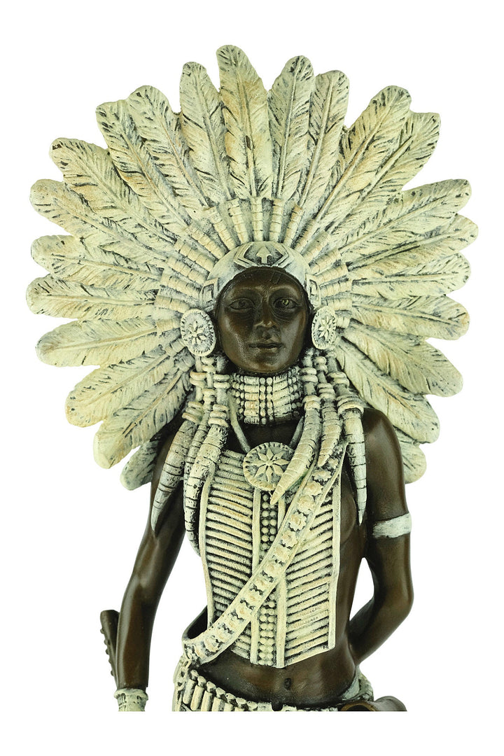 Cold Painted Bronze Sculpture of an Indian Female with a Rifle Viennese Bronze Statue Indian Female Sculpture Franz Bergman Bronzes Art