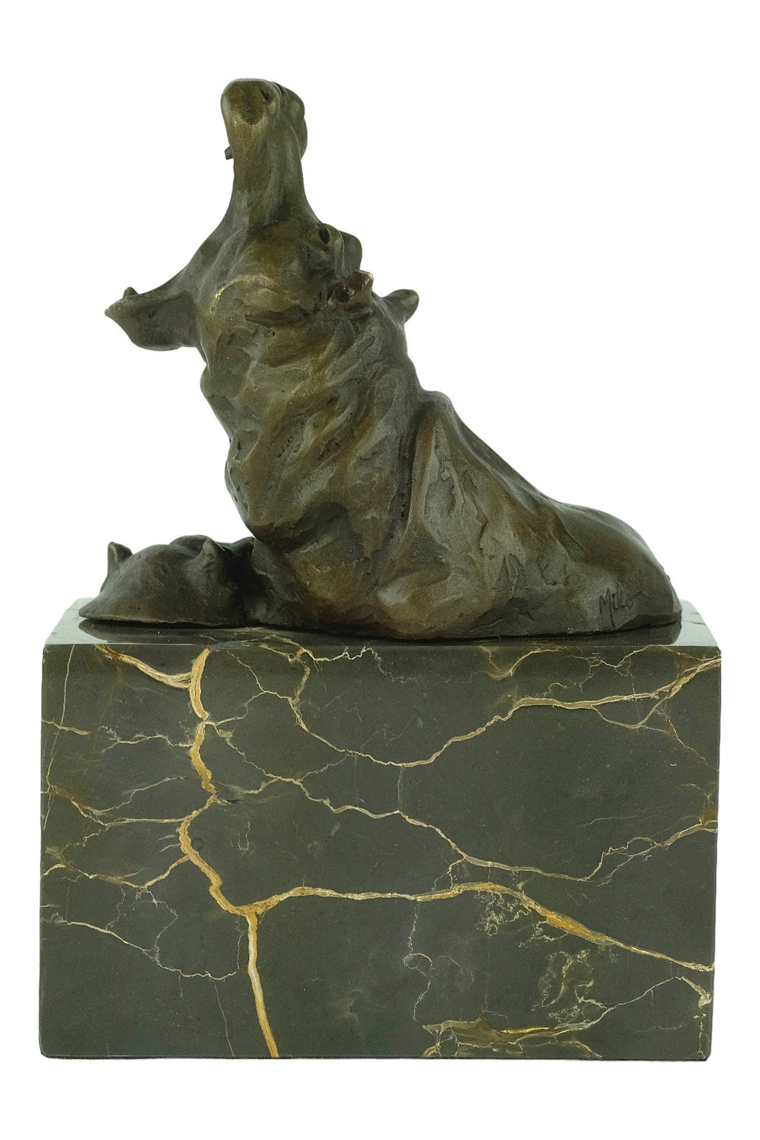Bronze Sculpture of Two Bathing Hippo's Animal Art Statue Bronze Hippopotamus Sculpture Bronze Wildlife Statue Hippo Lovers Gift Hippo Deco