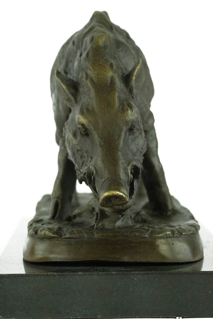 Bronze Wild Boar Sculpture Hunting Decoration Wildlife Sculpture Bronze Wild Boar Statue Hunting Sculpture Animal Art Figurine Wild Boar Art