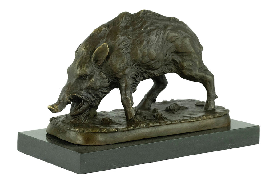 Bronze Wild Boar Sculpture Hunting Decoration Wildlife Sculpture Bronze Wild Boar Statue Hunting Sculpture Animal Art Figurine Wild Boar Art