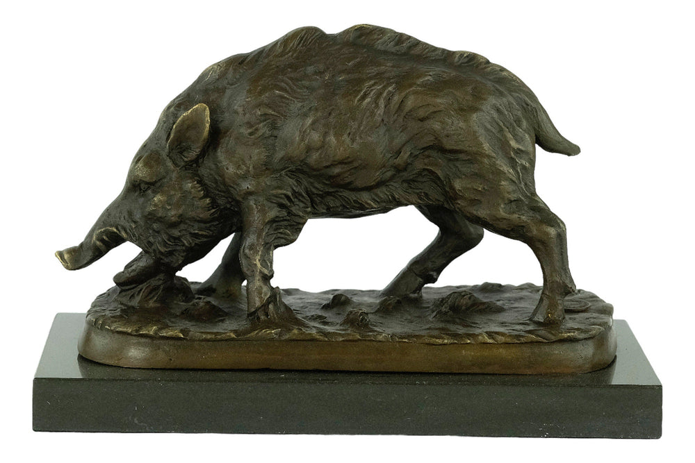 Bronze Wild Boar Sculpture Hunting Decoration Wildlife Sculpture Bronze Wild Boar Statue Hunting Sculpture Animal Art Figurine Wild Boar Art