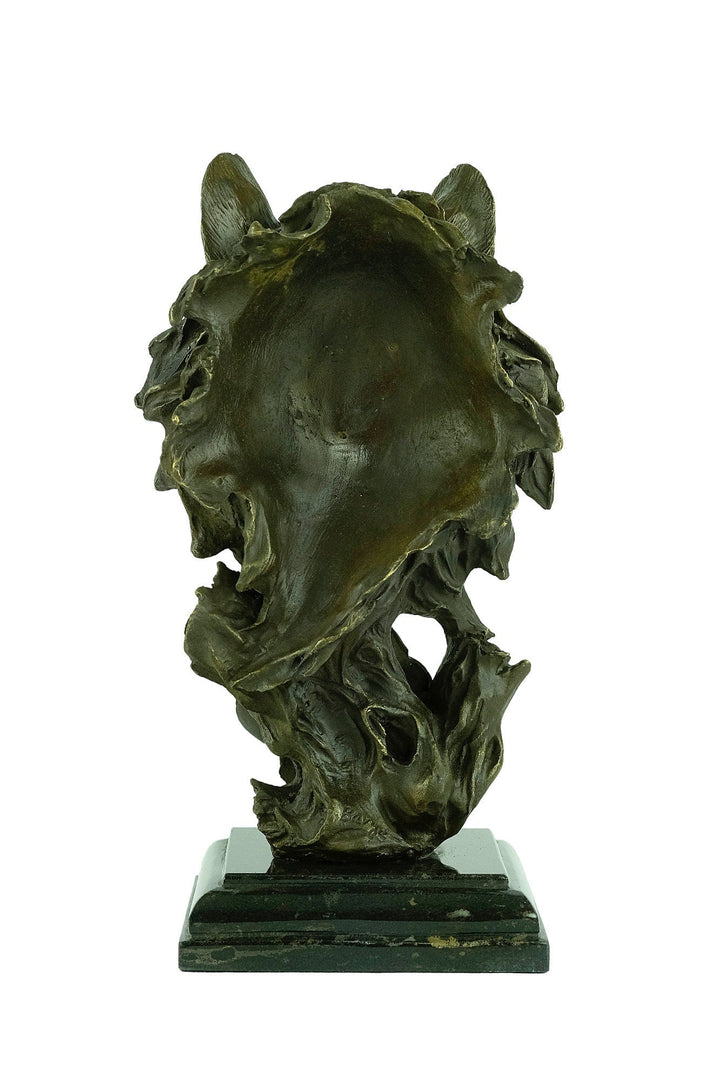 Bronze Wolf Head Statue Bronze Wildlife Sculpture Bronze Wolfs Head Sculpture Hunting Decoration Wolf Lovers Gift Wolf Art Animal Art Statue
