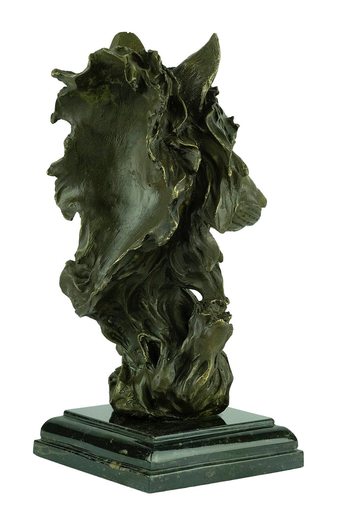 Bronze Wolf Head Statue Bronze Wildlife Sculpture Bronze Wolfs Head Sculpture Hunting Decoration Wolf Lovers Gift Wolf Art Animal Art Statue