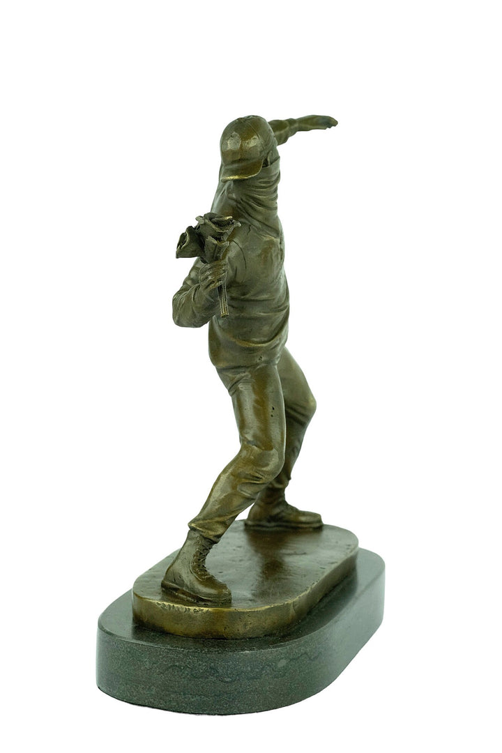 Bronze Banksy Sculpture Flower Thrower by Banksy Statue Bronze Banksy Art Statue Contemporary Sculpture Modern Art Statue Banksy Decoration