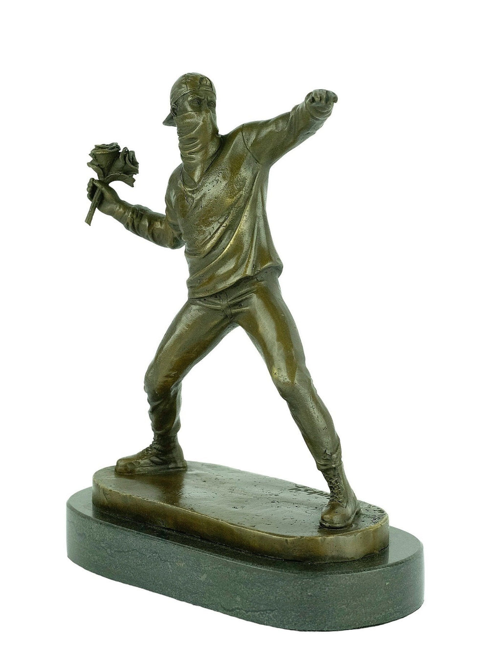Bronze Banksy Sculpture Flower Thrower by Banksy Statue Bronze Banksy Art Statue Contemporary Sculpture Modern Art Statue Banksy Decoration