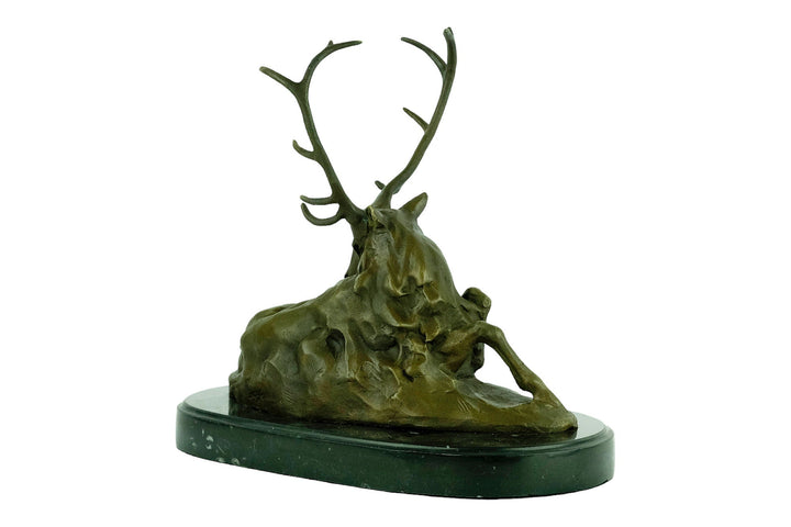 Bronze Deer Sculpture Animal Art Statue Bronze Lying Deer Statue Hunting Decoration Bronze Wildlife Sculpture Hunting Sculpture Barye Statue
