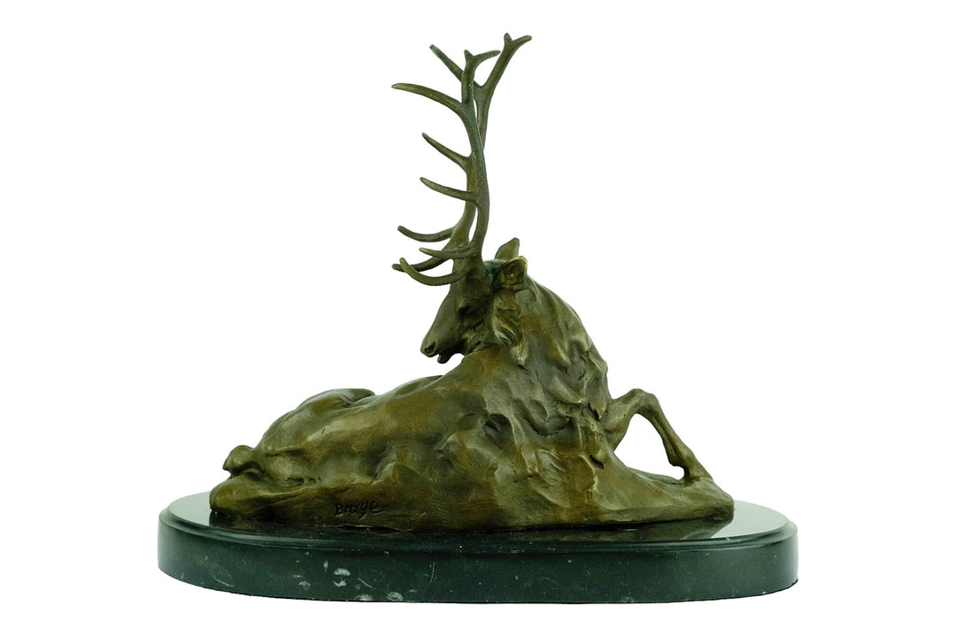Bronze Deer Sculpture Animal Art Statue Bronze Lying Deer Statue Hunting Decoration Bronze Wildlife Sculpture Hunting Sculpture Barye Statue