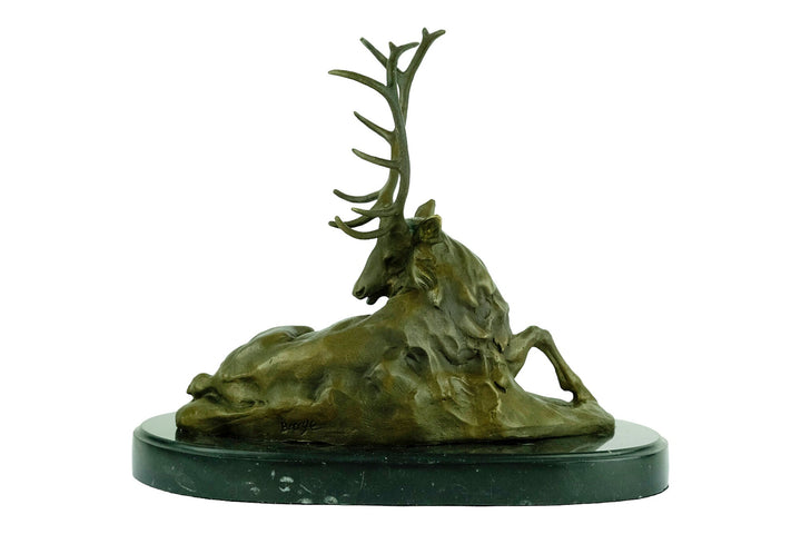 Bronze Deer Sculpture Animal Art Statue Bronze Lying Deer Statue Hunting Decoration Bronze Wildlife Sculpture Hunting Sculpture Barye Statue