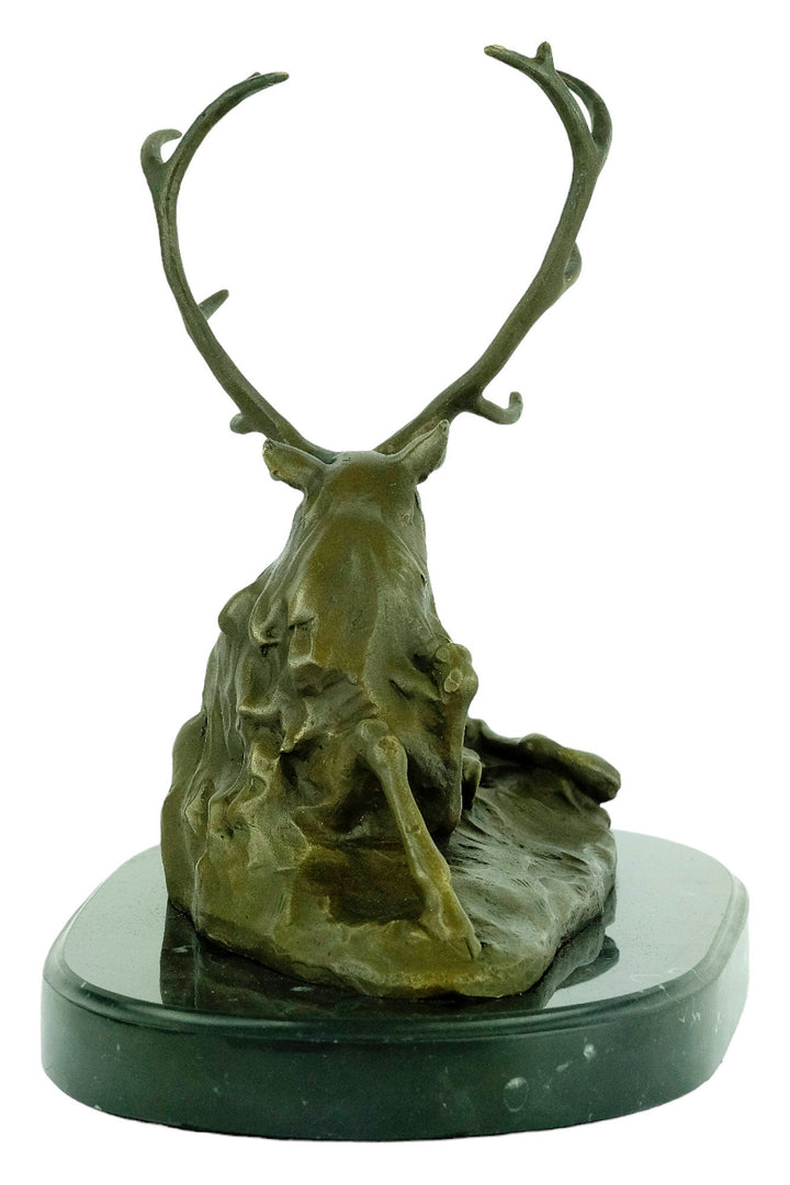 Bronze Deer Sculpture Animal Art Statue Bronze Lying Deer Statue Hunting Decoration Bronze Wildlife Sculpture Hunting Sculpture Barye Statue