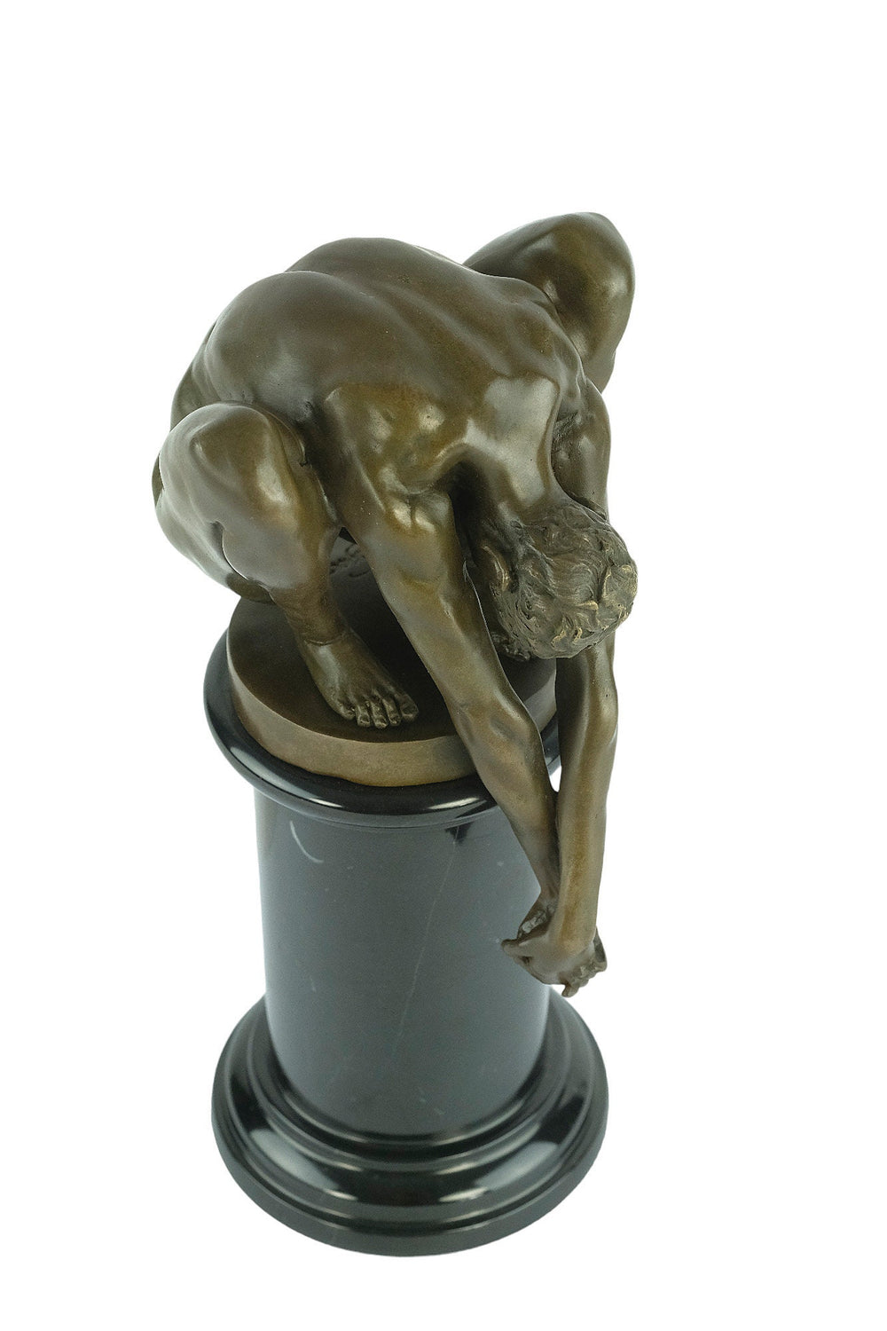Bronze Male Sculpture Male in Yoga Pose Statue Bronze Meditation Sculpture Bronze Male Nude Statue Muscular Man Figurine Bronze Art Statue